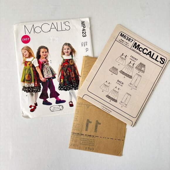 McCalls Girls Apron Dress Sewing Pattern Lot 3 Size 6 7 8 Chelsea Anderssen Pant - Picture 3 of 10